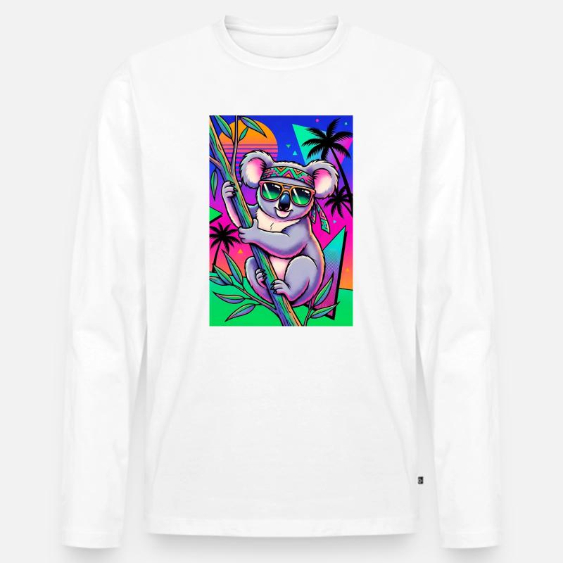 Koala - Männer Premium Bio Langarmshirt - Weiß