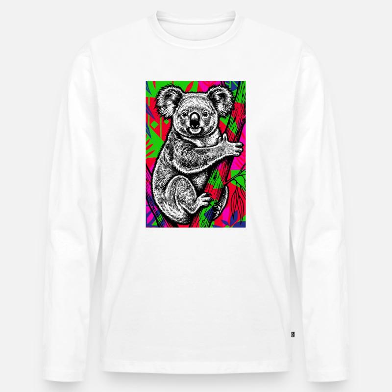 Koala - Männer Premium Bio Langarmshirt - Weiß