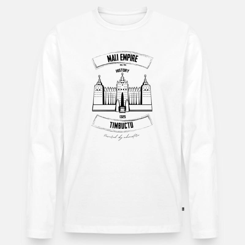 Mali Empire Schwarz-Weiß-Edition - Männer Premium Bio Langarmshirt - Weiß