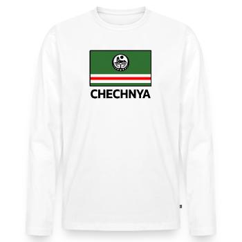 Chechnya Chechen Tschetschenien Tschetschene Flag - Men's Premium Organic Long Sleeve Shirt - white - Front - Nico (187cm)
