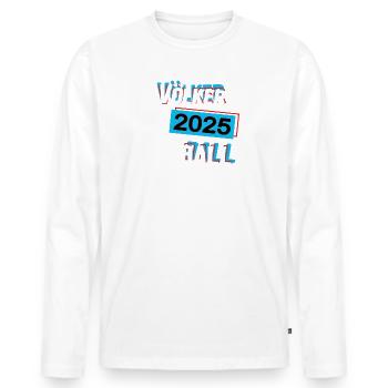 Völkerball 2025 Völkerballer Völkerballspieler - Männer Premium Bio Langarmshirt - Weiß - Vorne - Nico (187cm)