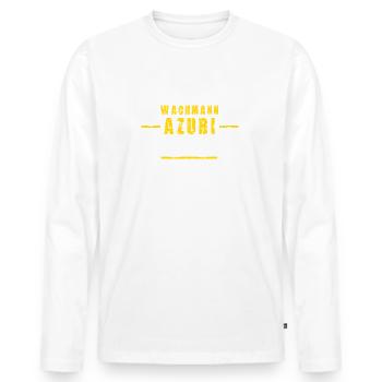 Wachmann Azubi Ausbildung Start Lehre Wachdienst - Männer Premium Bio Langarmshirt - Weiß - Vorne - Nico (187cm)