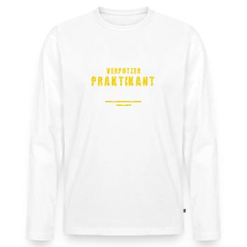 Verputzer Praktikant Verputzerei Praktikum - Männer Premium Bio Langarmshirt - Weiß - Vorne - Nico (187cm)