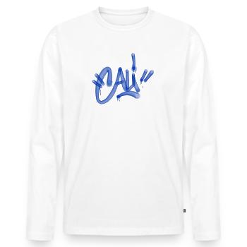 Ali Graffiti Name - Men's Premium Organic Long Sleeve Shirt - white - Front - Nico (187cm)