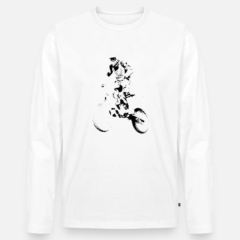 Enduro - Männer Premium Bio Langarmshirt - Weiß