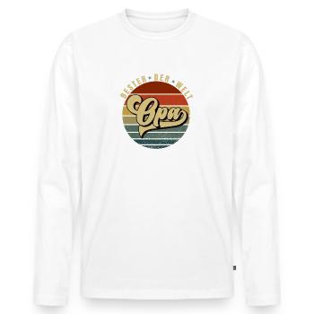 Bester Opa der Welt - Männer Premium Bio Langarmshirt - Weiß - Vorne - Nico (187cm)