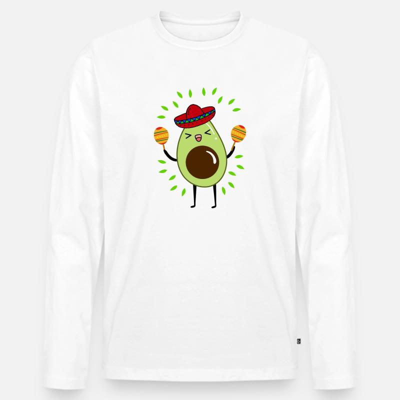 Avocado Mexico - Männer Premium Bio Langarmshirt - Weiß