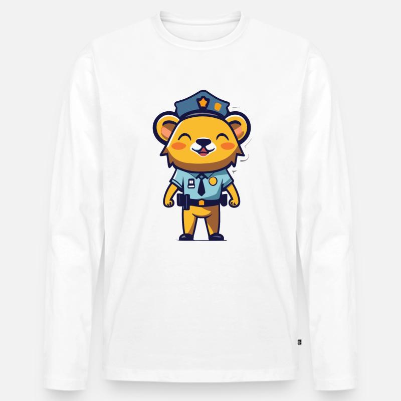 Polizei - Männer Premium Bio Langarmshirt - Weiß