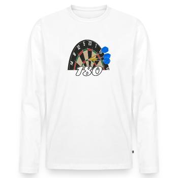 Fléchettes 180 Fléchettes Fléchettes Fléchettes Triple 20 Cadeau - T-shirt manches longues Premium bio Homme - blanc - Devant - Nico (187cm)