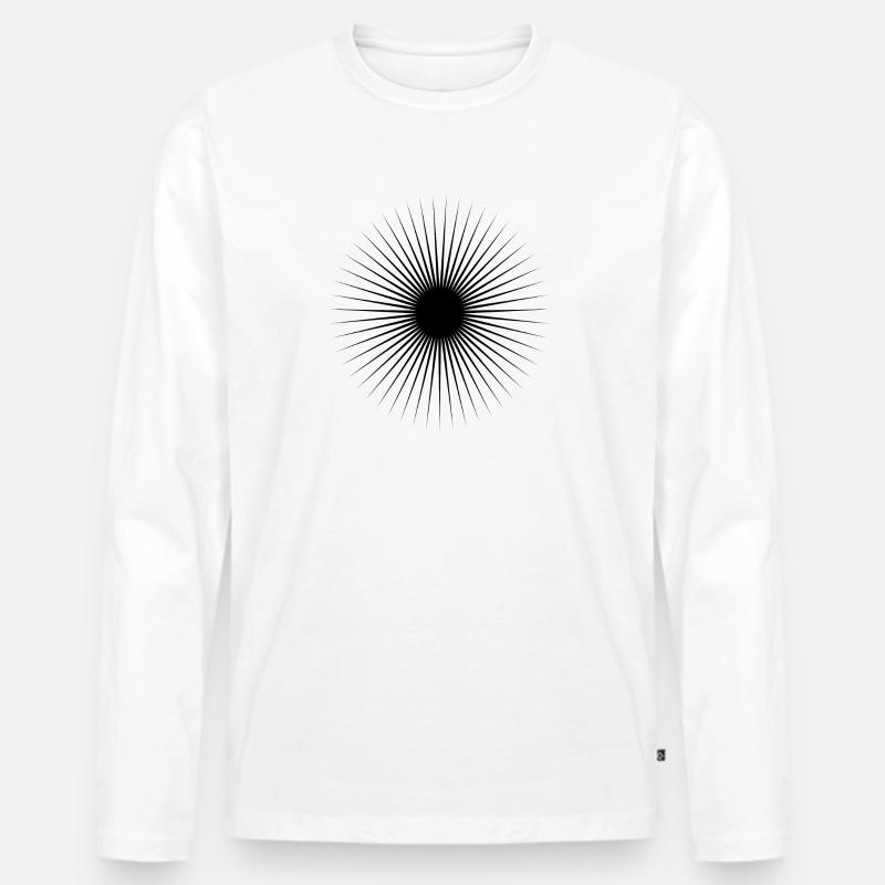 Sonne - Männer Premium Bio Langarmshirt - Weiß