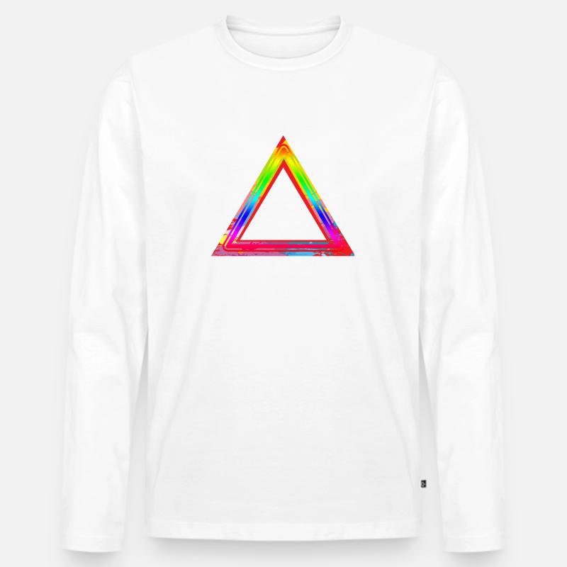 TRIANGULAR RAINBOW - Männer Premium Bio Langarmshirt - Weiß