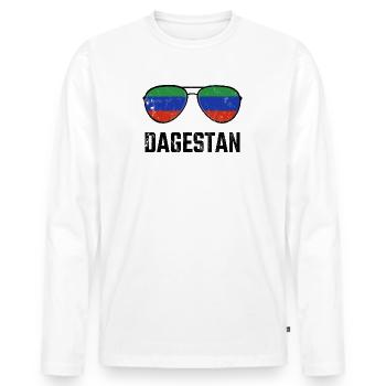 Dagestan Dagestani Dagestan Flag Sunglasses - Men's Premium Organic Long Sleeve Shirt - white - Front - Nico (187cm)