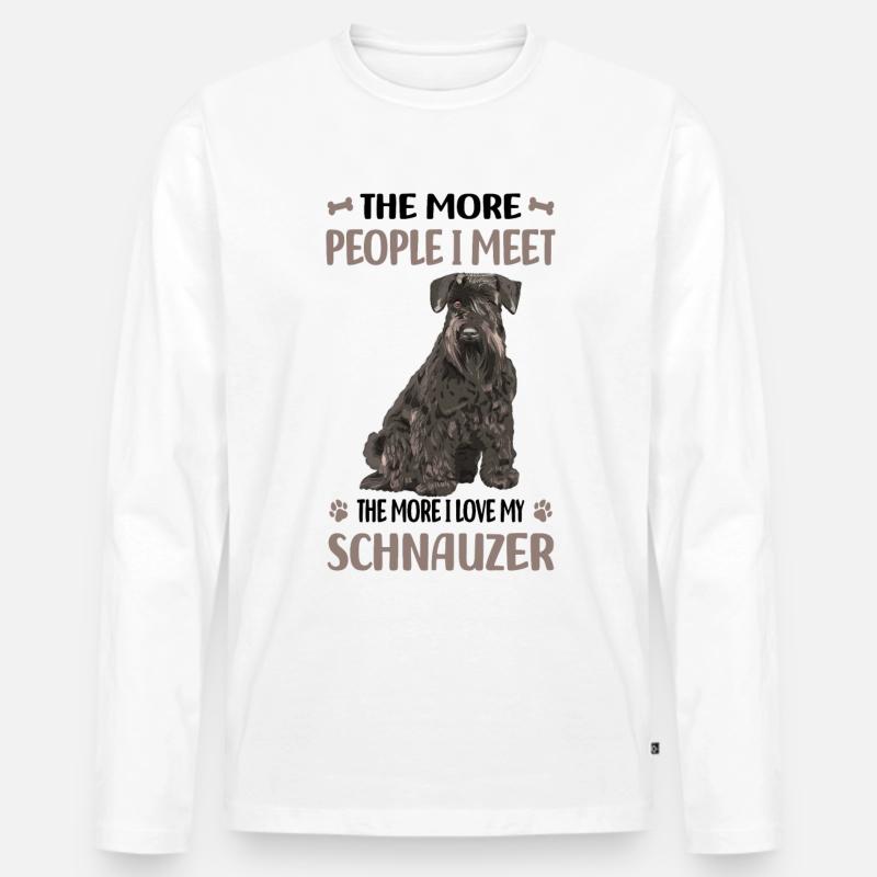 Schnauzer - Männer Premium Bio Langarmshirt - Weiß
