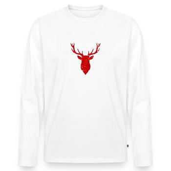 Schwarzwald Hirsch hochschwarzwald jäger heimat - Männer Premium Bio Langarmshirt - Weiß - Vorne - Nico (187cm)