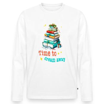 Time to dream away - Books for Christmas - Men's Premium Organic Long Sleeve Shirt - white - Front - Nico (187cm)