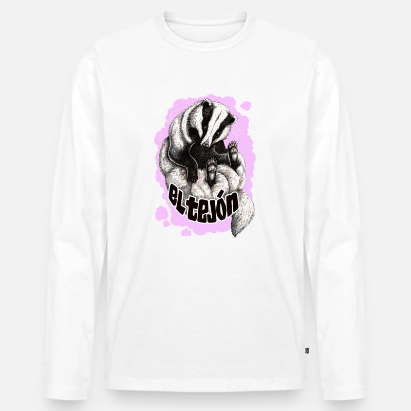 El Tejon pink - Männer Premium Bio Langarmshirt - Weiß