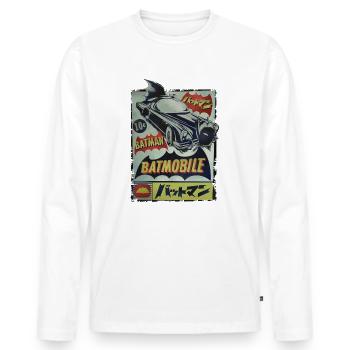 DC Comics Originals Batman En Japonais - T-shirt manches longues Premium bio Homme - blanc - Devant - Nico (187cm)