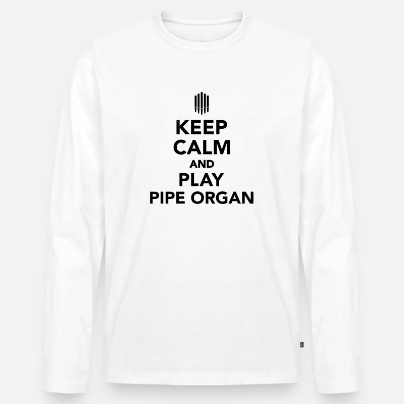 Orgel - Männer Premium Bio Langarmshirt - Weiß
