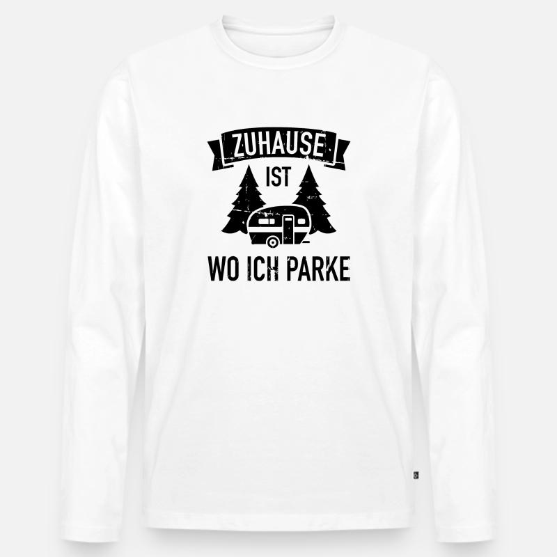 Wohnwagen - Männer Premium Bio Langarmshirt - Weiß