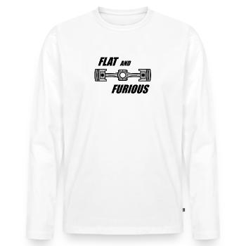 Flat and Furious - T-shirt manches longues Premium bio Homme - blanc - Devant - Nico (187cm)