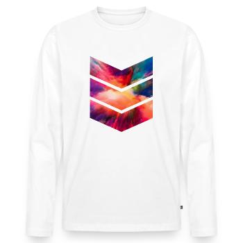 timeless pattern colors clouds - Men's Premium Organic Long Sleeve Shirt - white - Front - Nico (187cm)