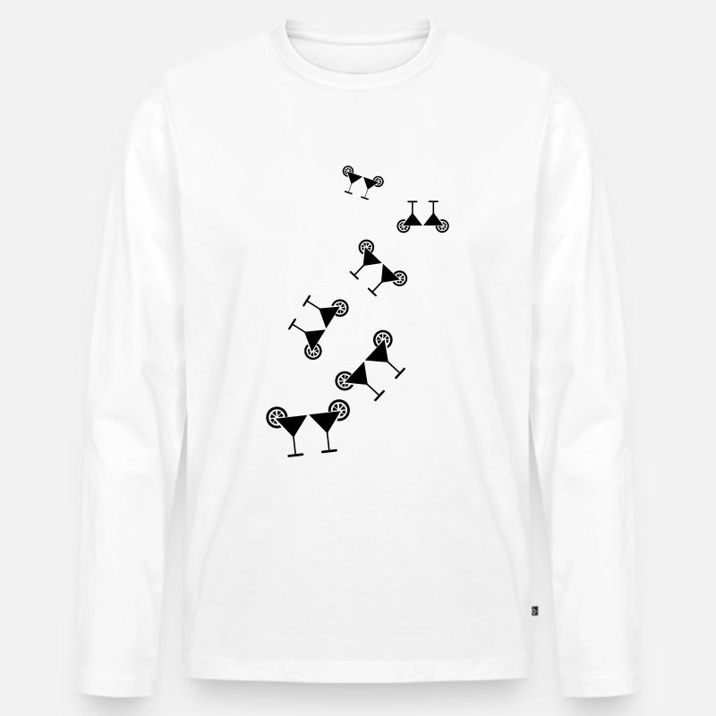 Cocktail Icon - Männer Premium Bio Langarmshirt - Weiß