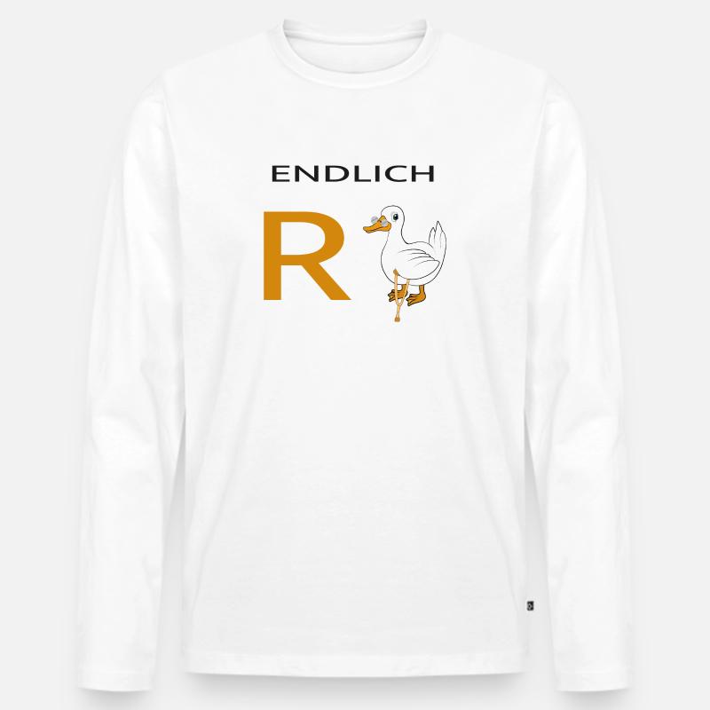 Endlich Rente Ente - Männer Premium Bio Langarmshirt - Weiß