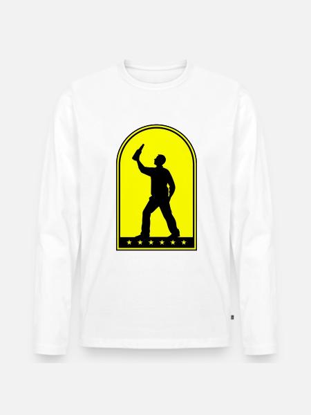 Drinking Bottle of Beer - Men's Premium Organic Long Sleeve Shirt - white