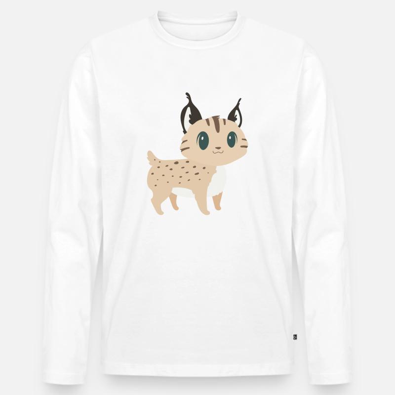 Süßer Luchs - Männer Premium Bio Langarmshirt - Weiß