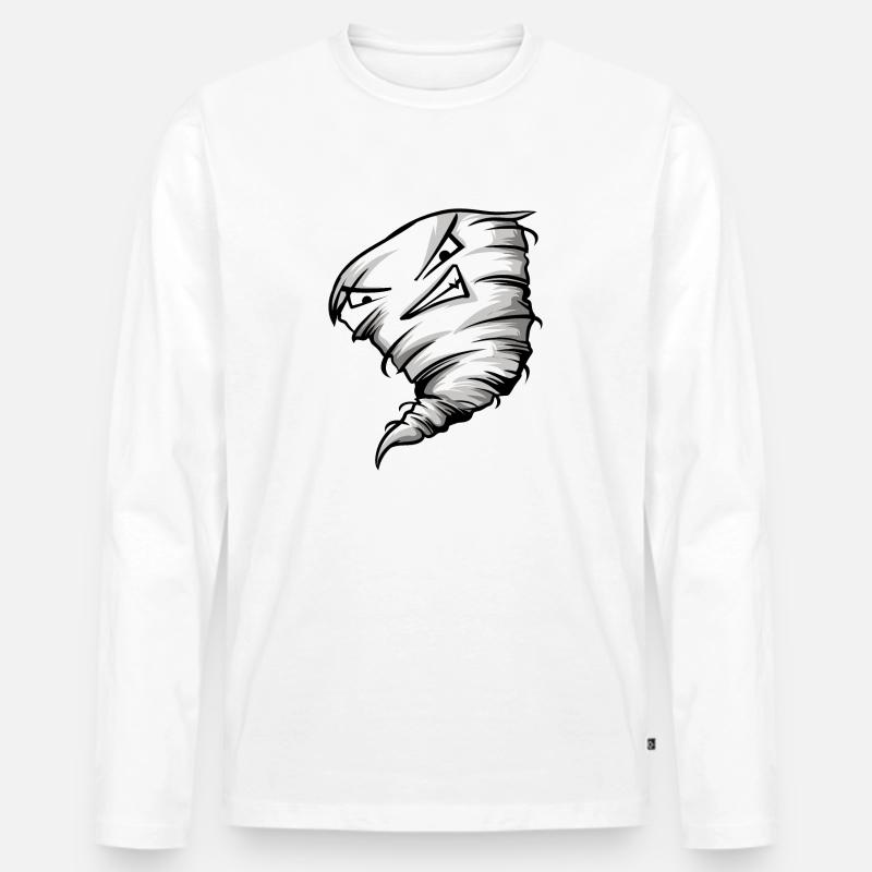 Tornado - Männer Premium Bio Langarmshirt - Weiß