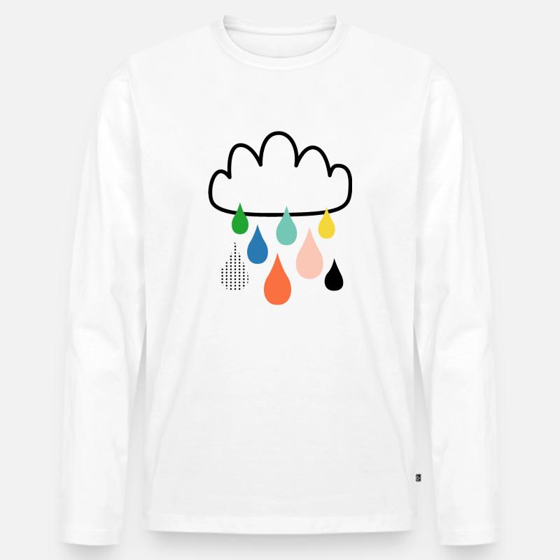Cloud - Männer Premium Bio Langarmshirt - Weiß