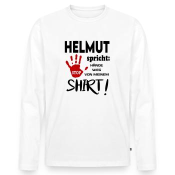 Name Namenstag Geschenkidee HELMUT - Männer Premium Bio Langarmshirt - Weiß - Vorne - Nico (187cm)