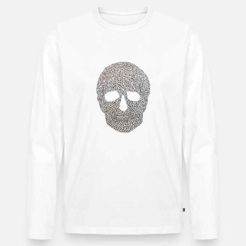 Diamond Skull - Männer Premium Bio Langarmshirt - Weiß