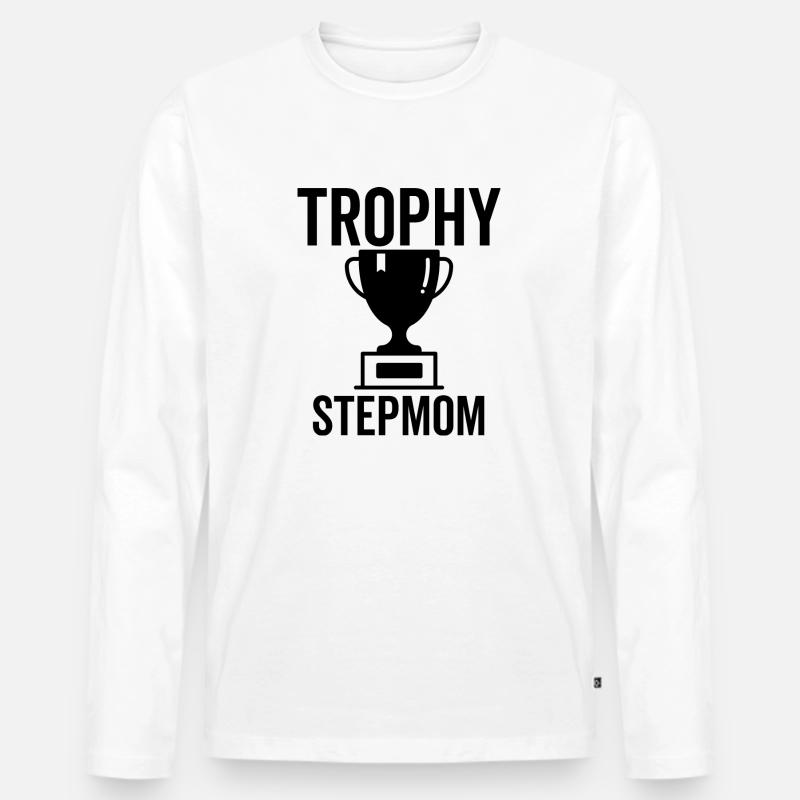 Trophäe Stiefmutter - Männer Premium Bio Langarmshirt - Weiß