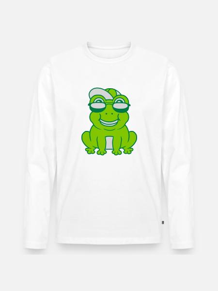 Cool little frog boy - Men's Premium Organic Long Sleeve Shirt - white
