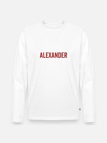 No Alexander No Life - Men's Premium Organic Long Sleeve Shirt - white
