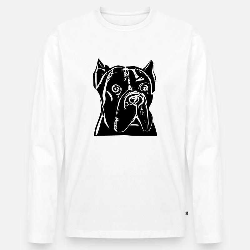 Cane Corso - Männer Premium Bio Langarmshirt - Weiß