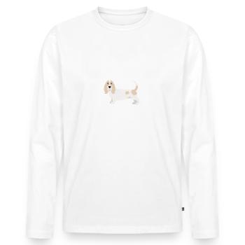 basset hound 3 - T-shirt manches longues Premium bio Homme - blanc - Devant - Nico (187cm)