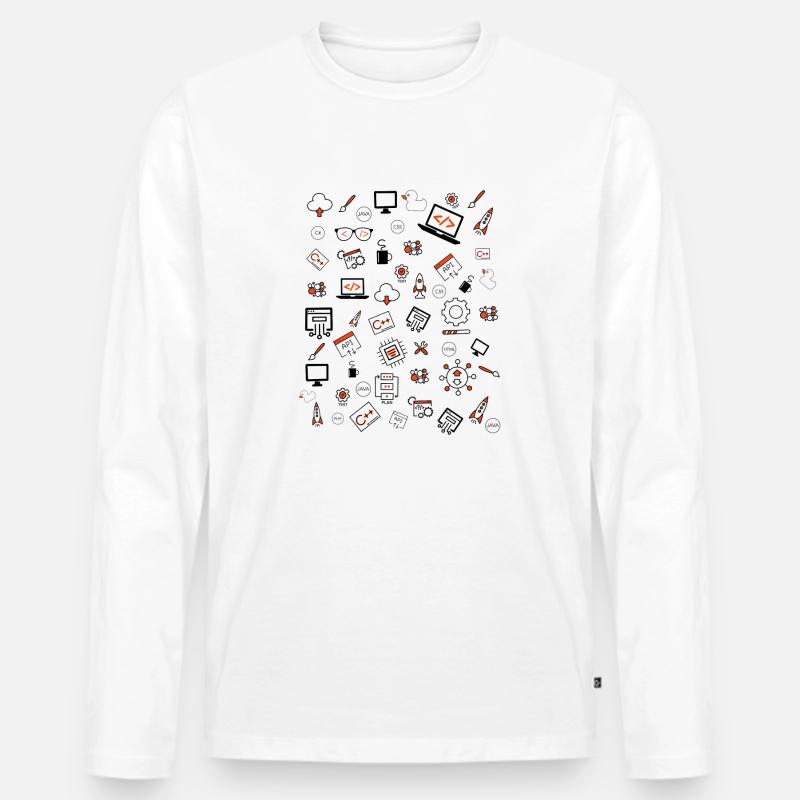 Programmierung von Java-Entwicklern - Männer Premium Bio Langarmshirt - Weiß