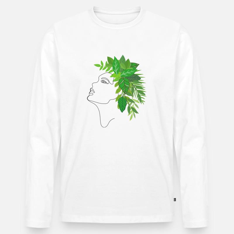 Mutter Erde - Männer Premium Bio Langarmshirt - Weiß