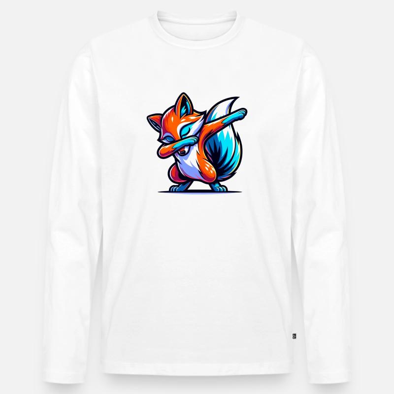Fuchs Tier Wald Rotfuchs Wildnis - Männer Premium Bio Langarmshirt - Weiß