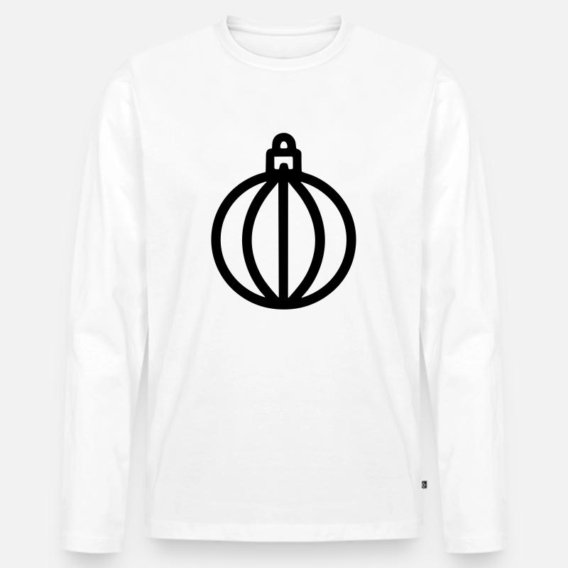 Weihnachtskugel - Männer Premium Bio Langarmshirt - Weiß