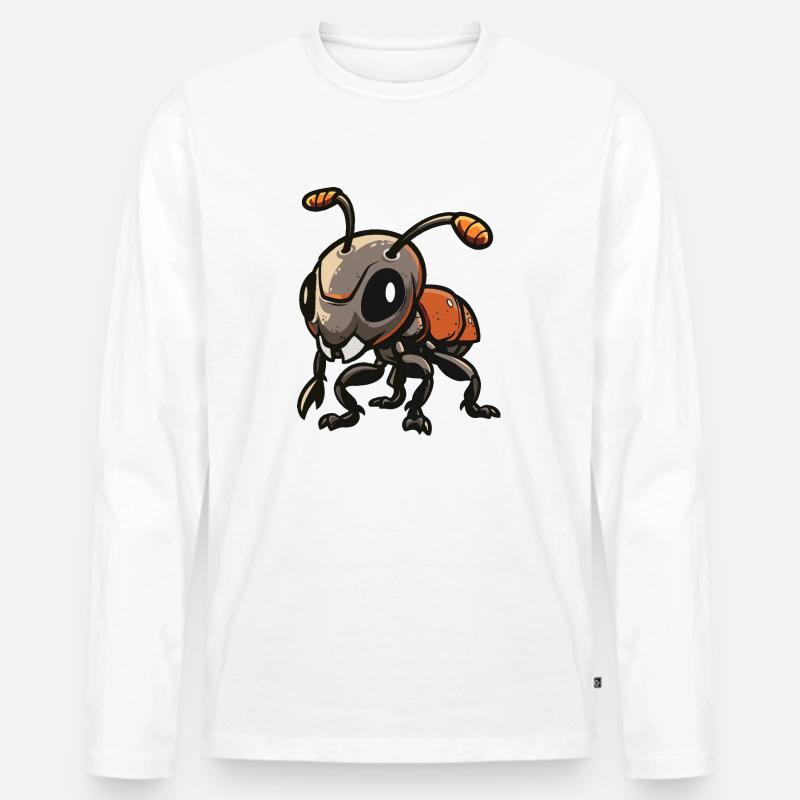Ameise Comic - Männer Premium Bio Langarmshirt - Weiß