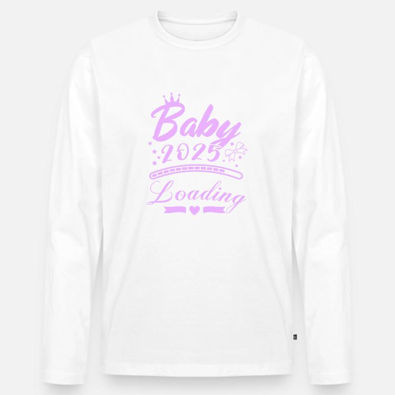 baby 2025 loading - Männer Premium Bio Langarmshirt - Weiß