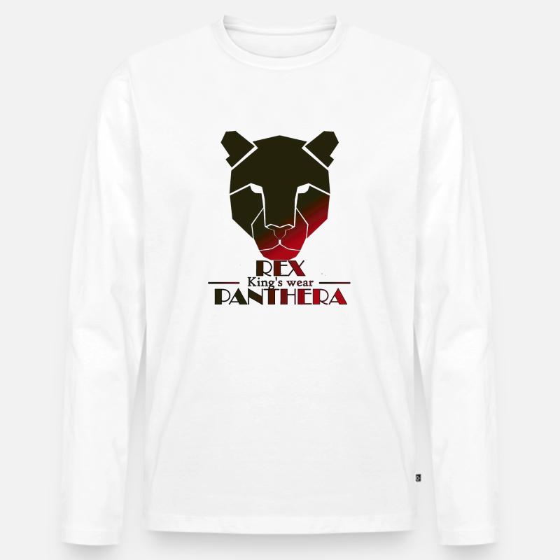 Rex panthera - Männer Premium Bio Langarmshirt - Weiß