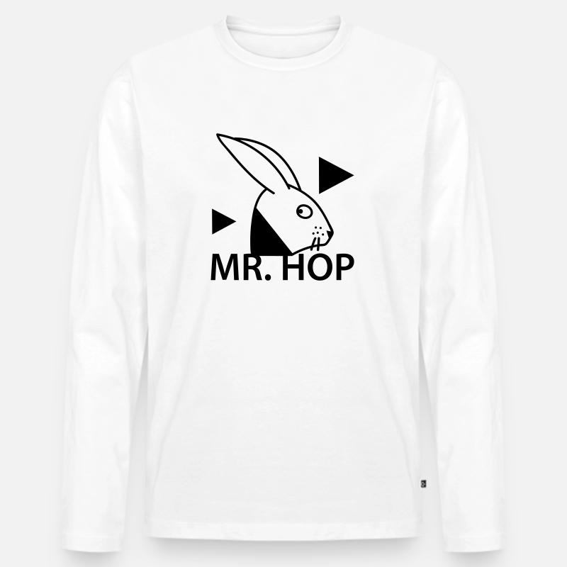 Mister Hop - Männer Premium Bio Langarmshirt - Weiß