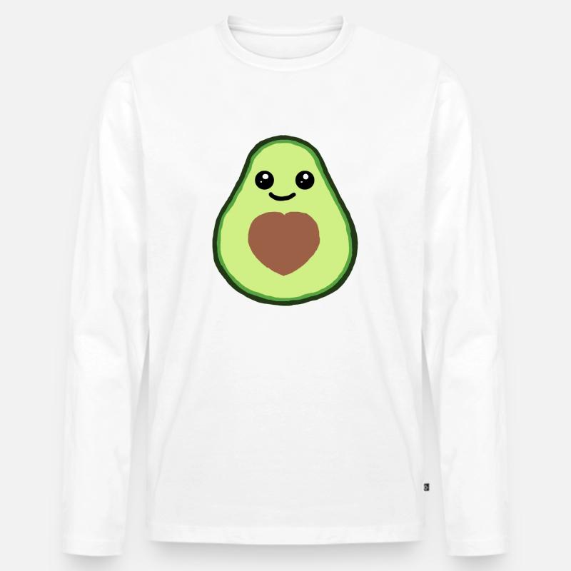 Avocado - Männer Premium Bio Langarmshirt - Weiß