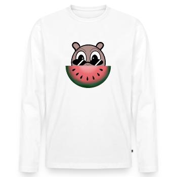 Watermelon character - Men's Premium Organic Long Sleeve Shirt - white - Front - Nico (187cm)