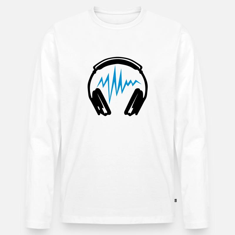 Equalizer Audio-Musik-Kopfhörer DJ zik2 - Männer Premium Bio Langarmshirt - Weiß