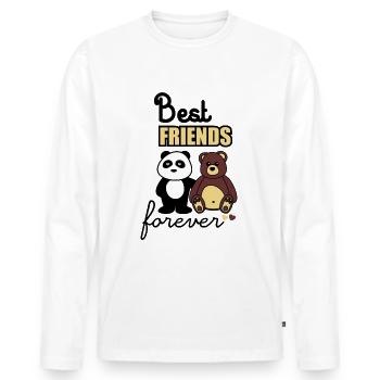 best friends forever, bff, quotes, friends - Men's Premium Organic Long Sleeve Shirt - white - Front - Nico (187cm)
